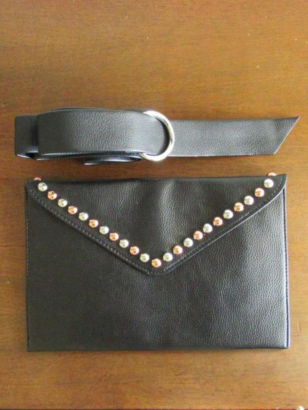 B-Low the Belt Envelope Clutch and Mia Wrap Belt Vegan Leather